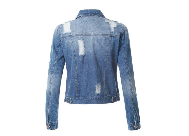 2025 2025 Popular trade New explosion Slim-fit ripped denim top women