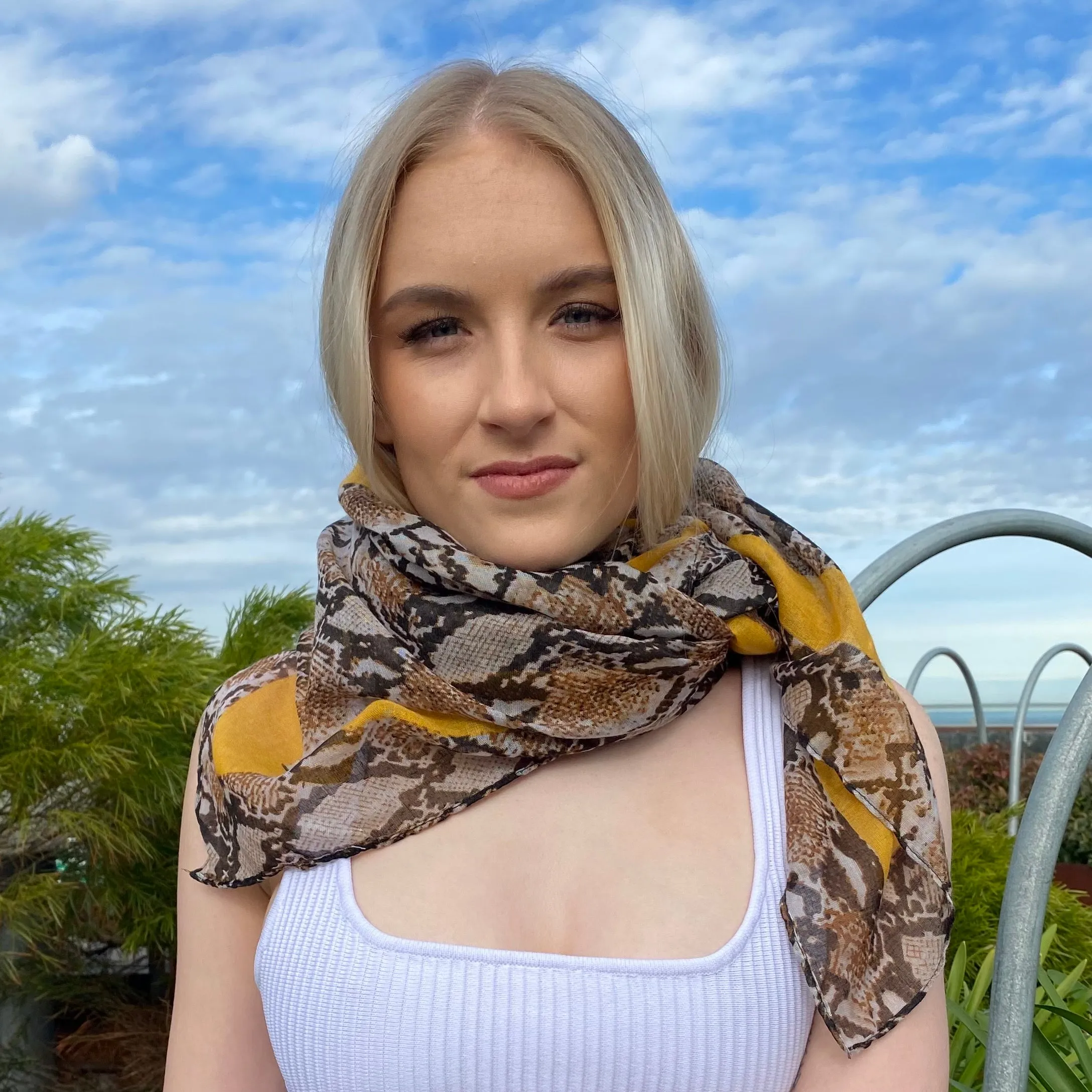 Annie Python Print Scarf