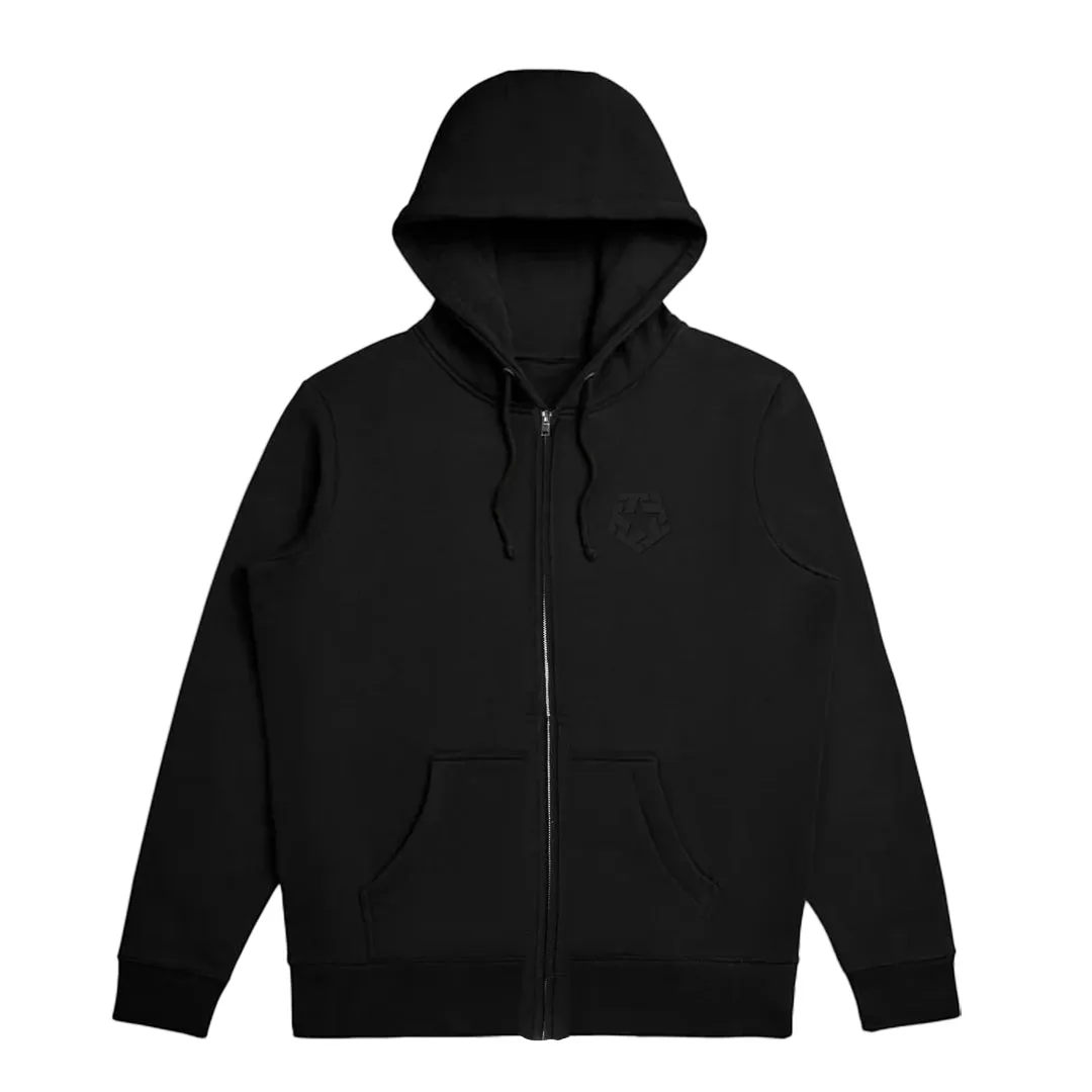BLACK RUBBER OVAL - Zip-Up  hoodie