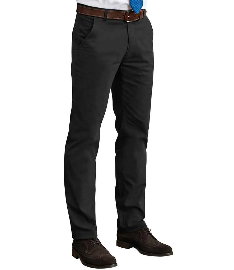 Brook Taverner Miami Slim Fit Chino Trousers | Black