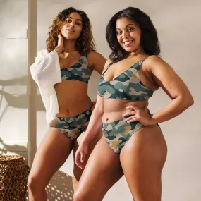 Camouflaged Recycled high-waisted bikini