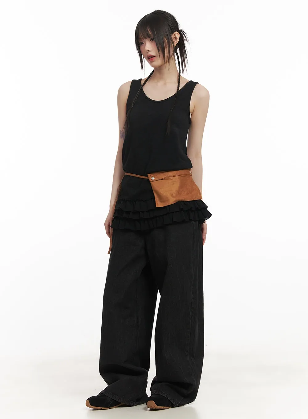 Eliz Wide-Fit Buttoned Baggy Jeans CF518