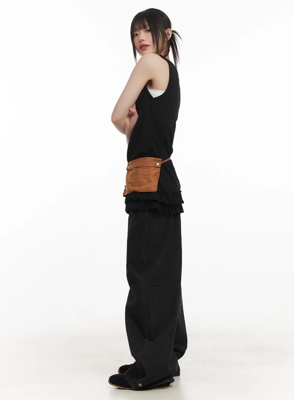 Eliz Wide-Fit Buttoned Baggy Jeans CF518