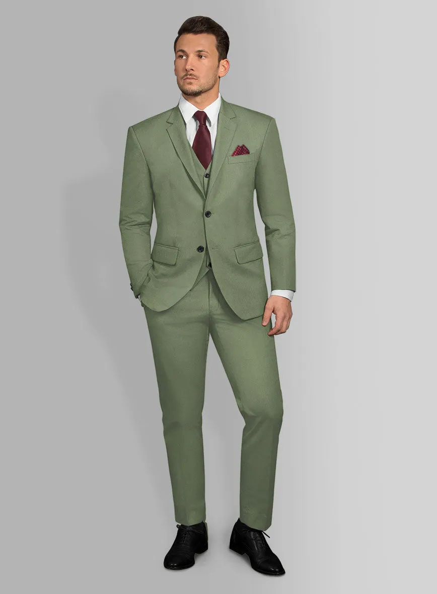 Green Cotton Power Stretch Chino Suit