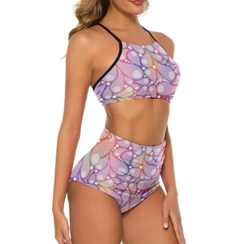 Halter Bikini Set with High-Rise Bottoms