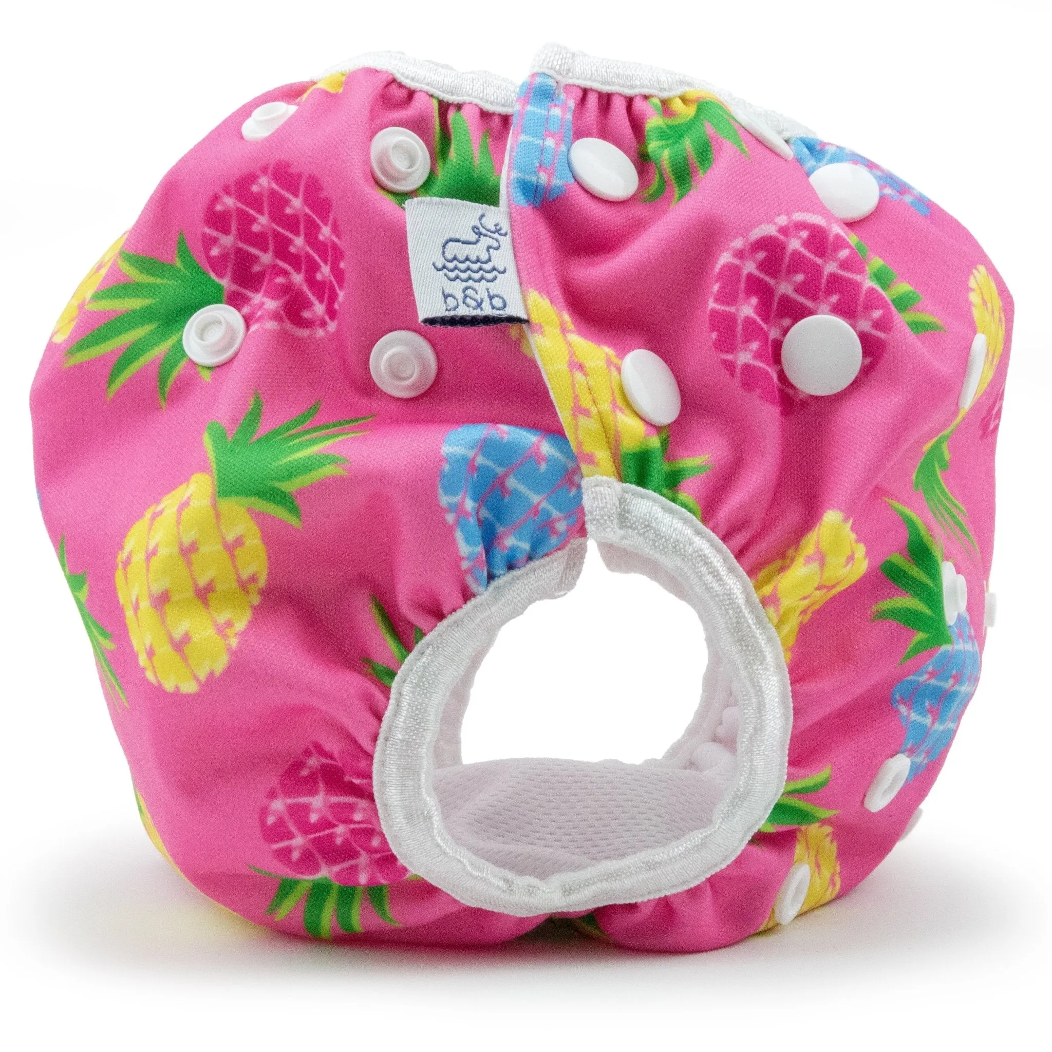 Large Pink Pineapples Nageuret Premium Reusable Swim Diaper, Adjustable 2-5 Years