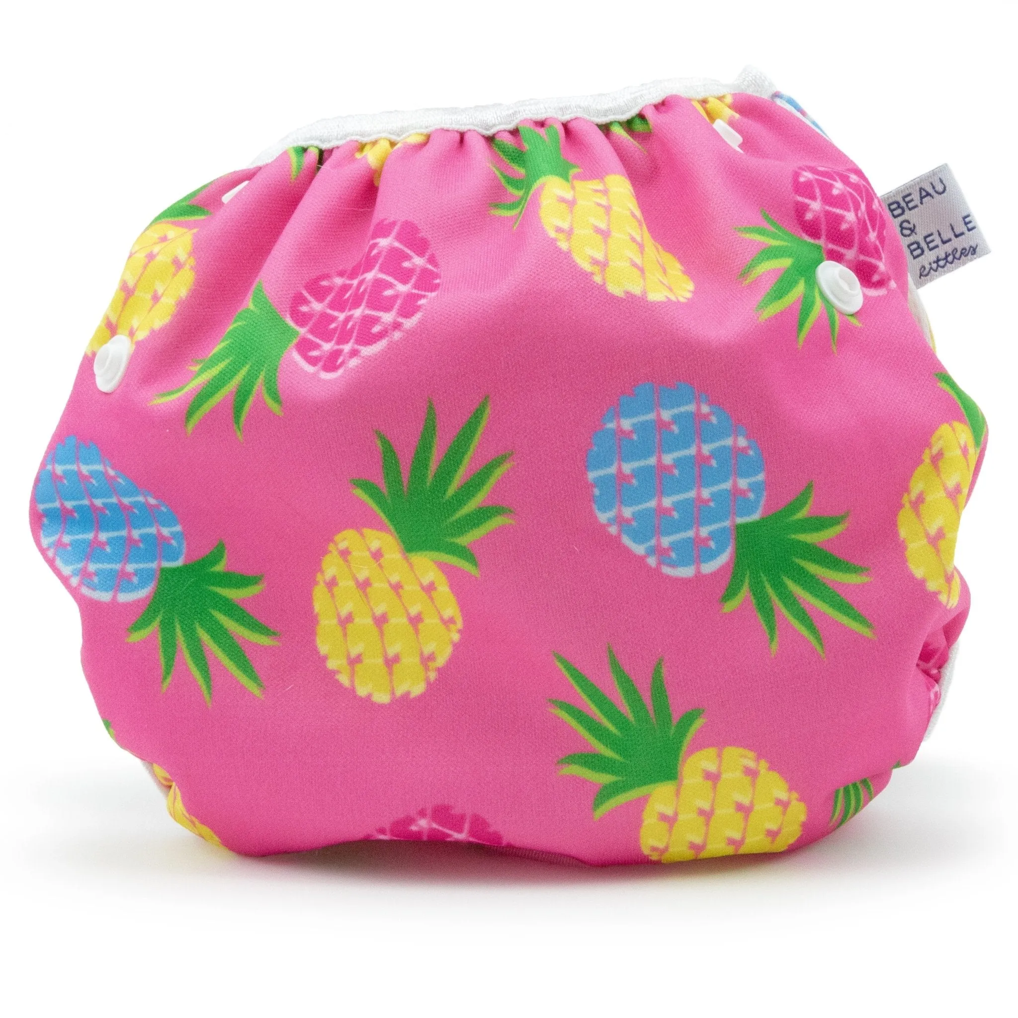 Large Pink Pineapples Nageuret Premium Reusable Swim Diaper, Adjustable 2-5 Years