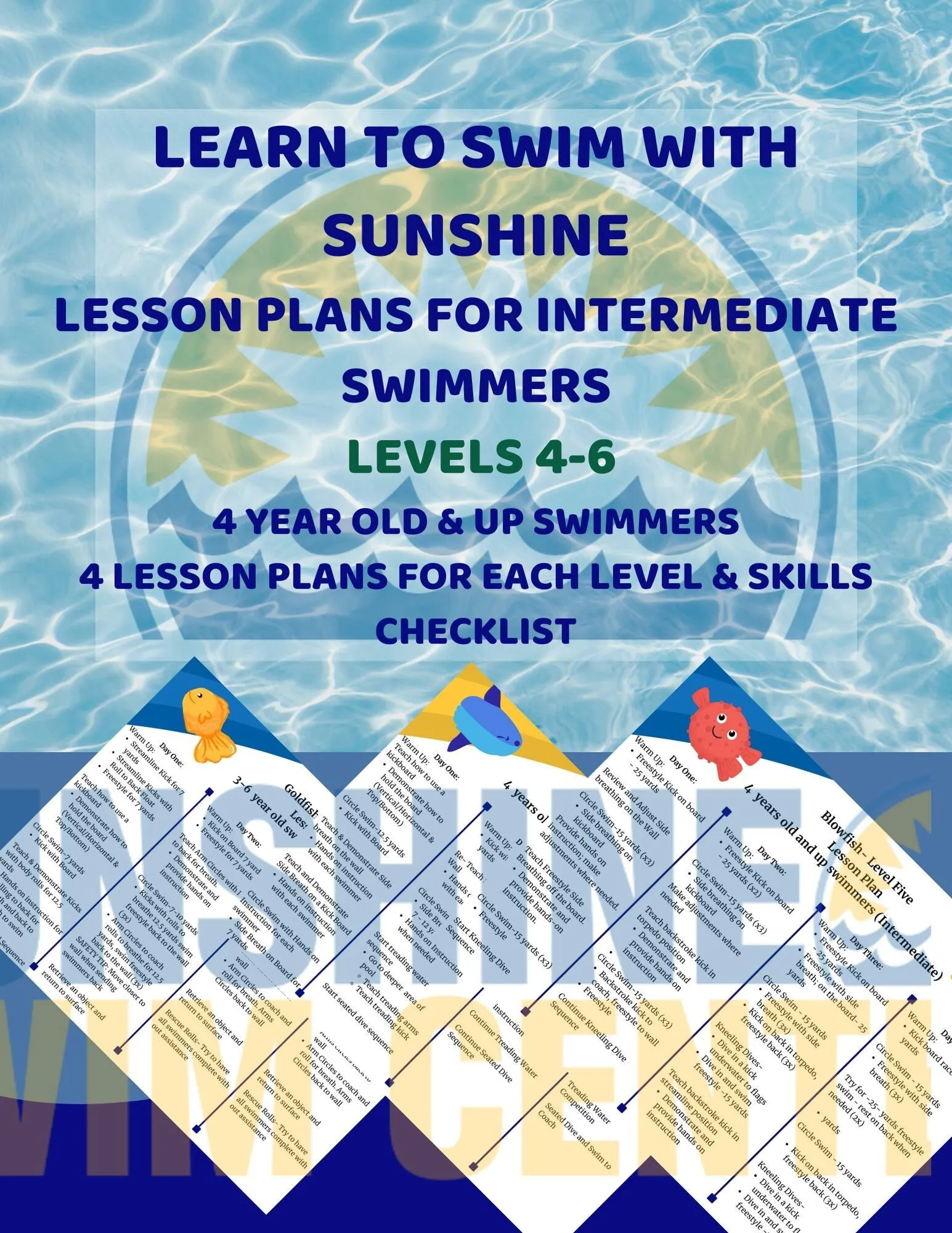 Learn to Swim- Lesson Plans Level 4-6 (Intermediate Levels)