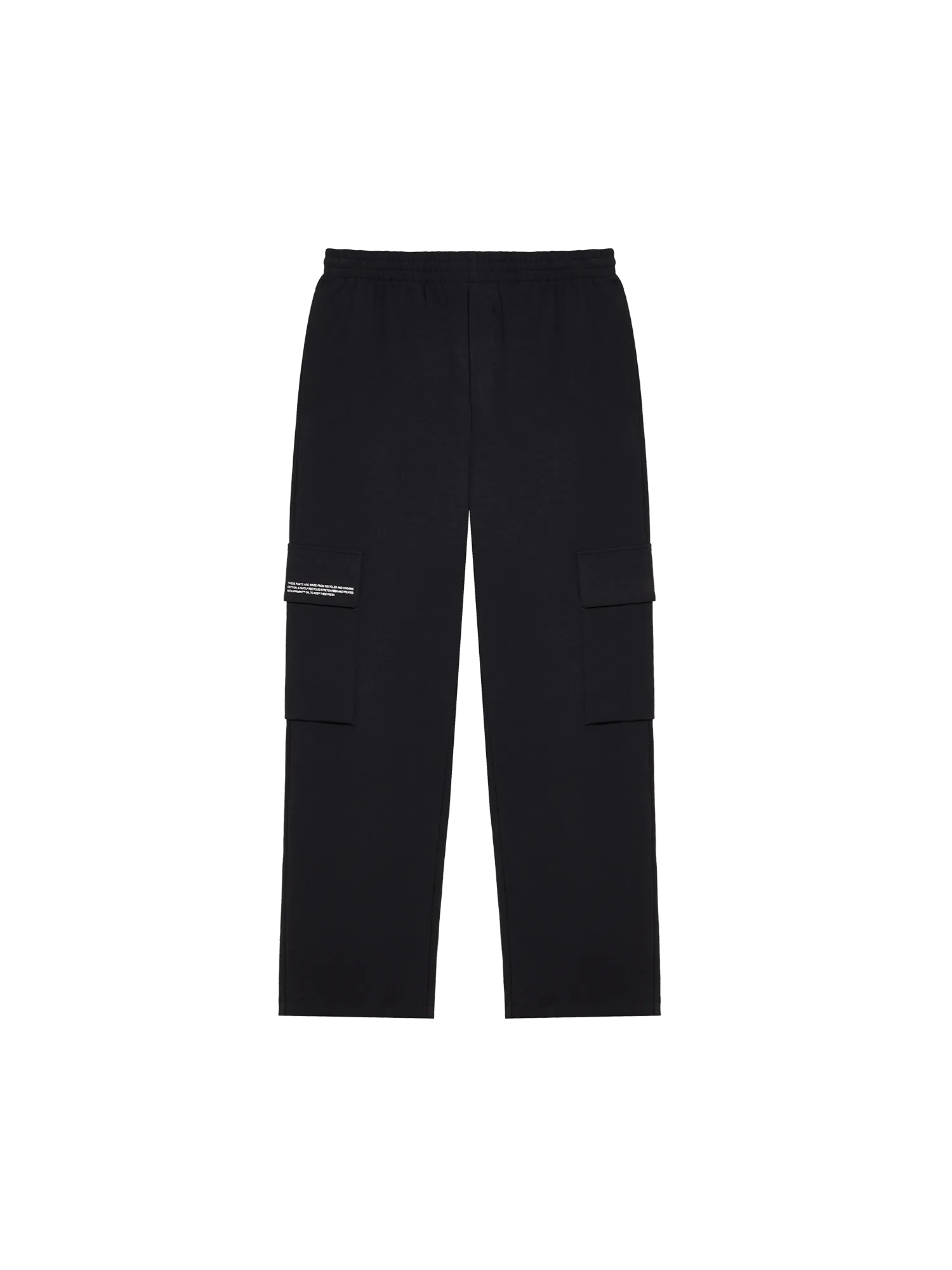 Mens Double Jersey Cargo Track Pants—black