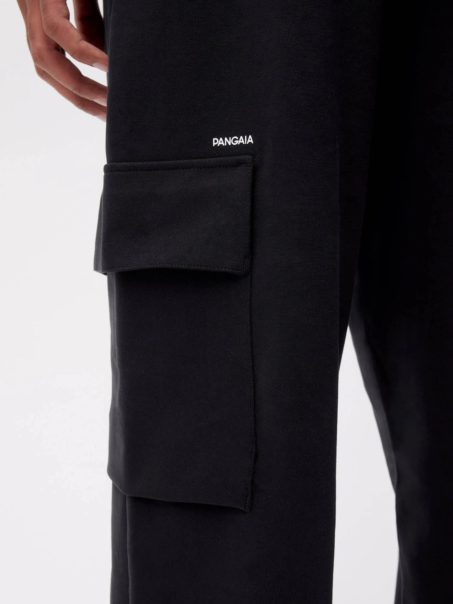 Mens Double Jersey Cargo Track Pants—black