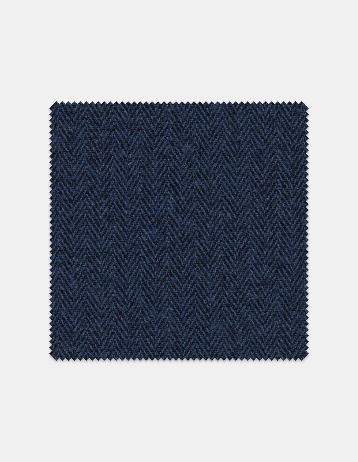 Navy And Black Cotton Herringbone