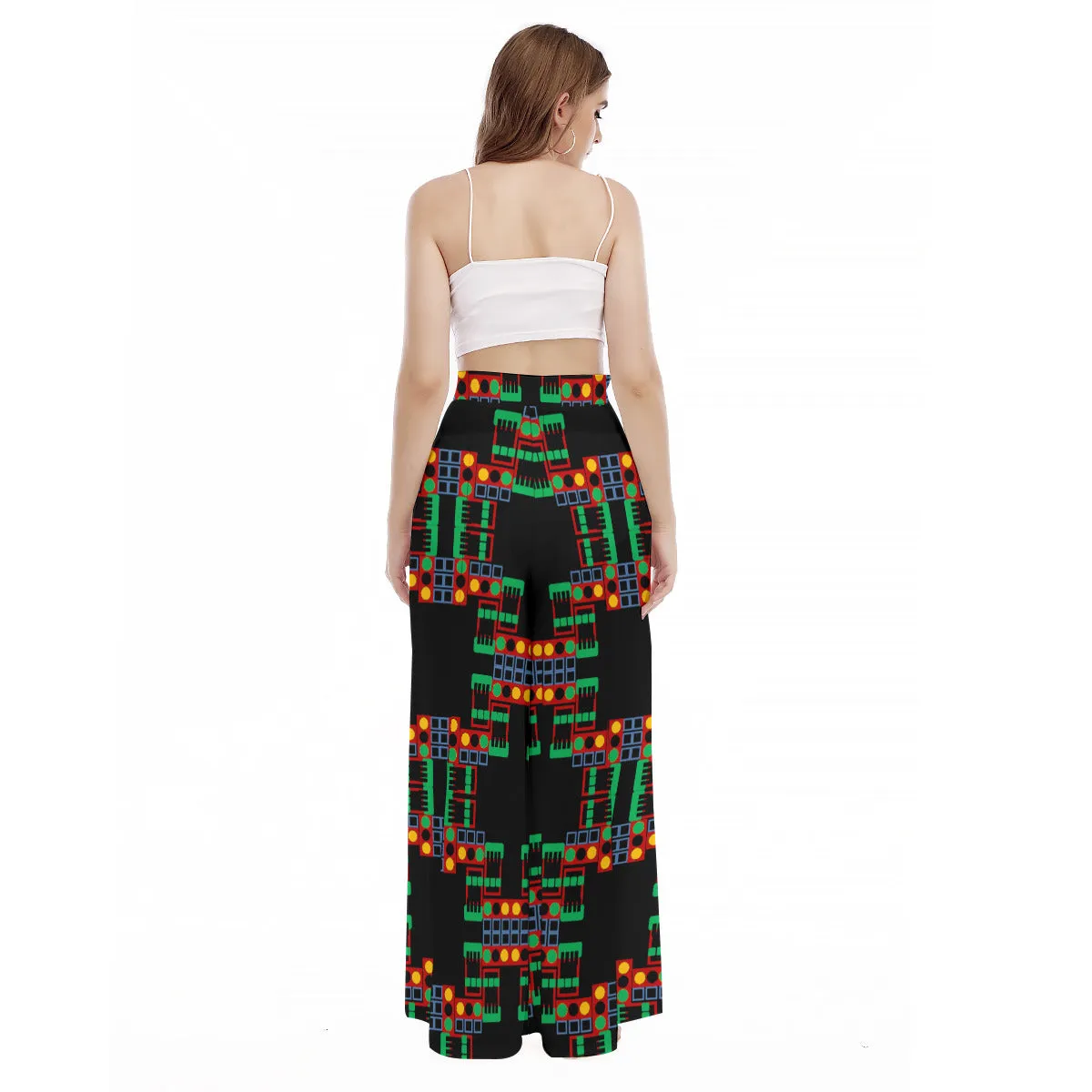OD Women's High Waist Wide Leg Culottes BlkPt
