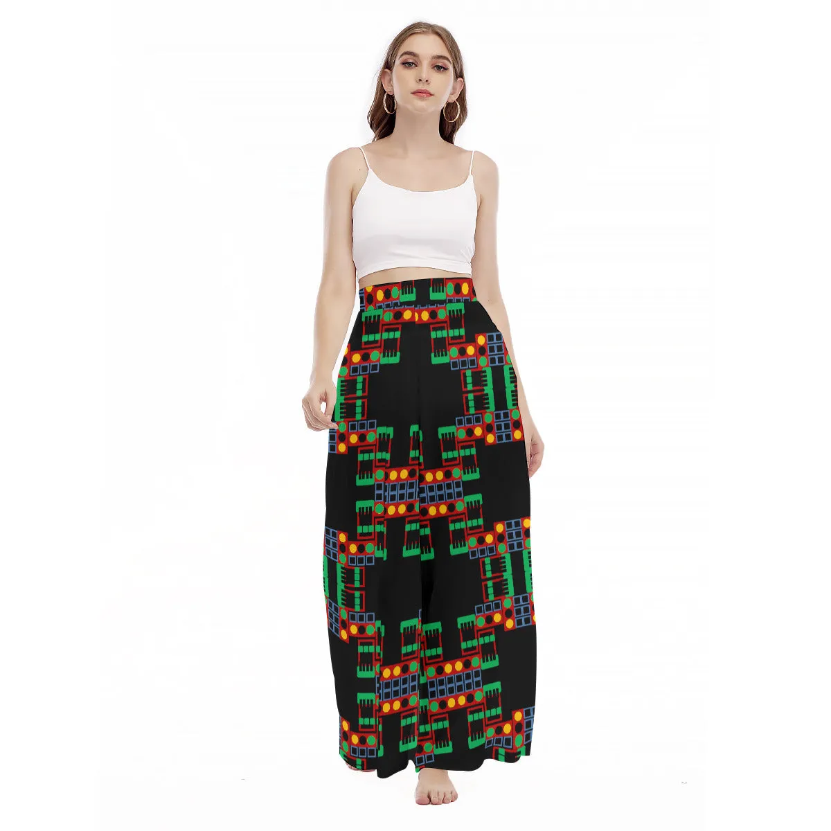 OD Women's High Waist Wide Leg Culottes BlkPt