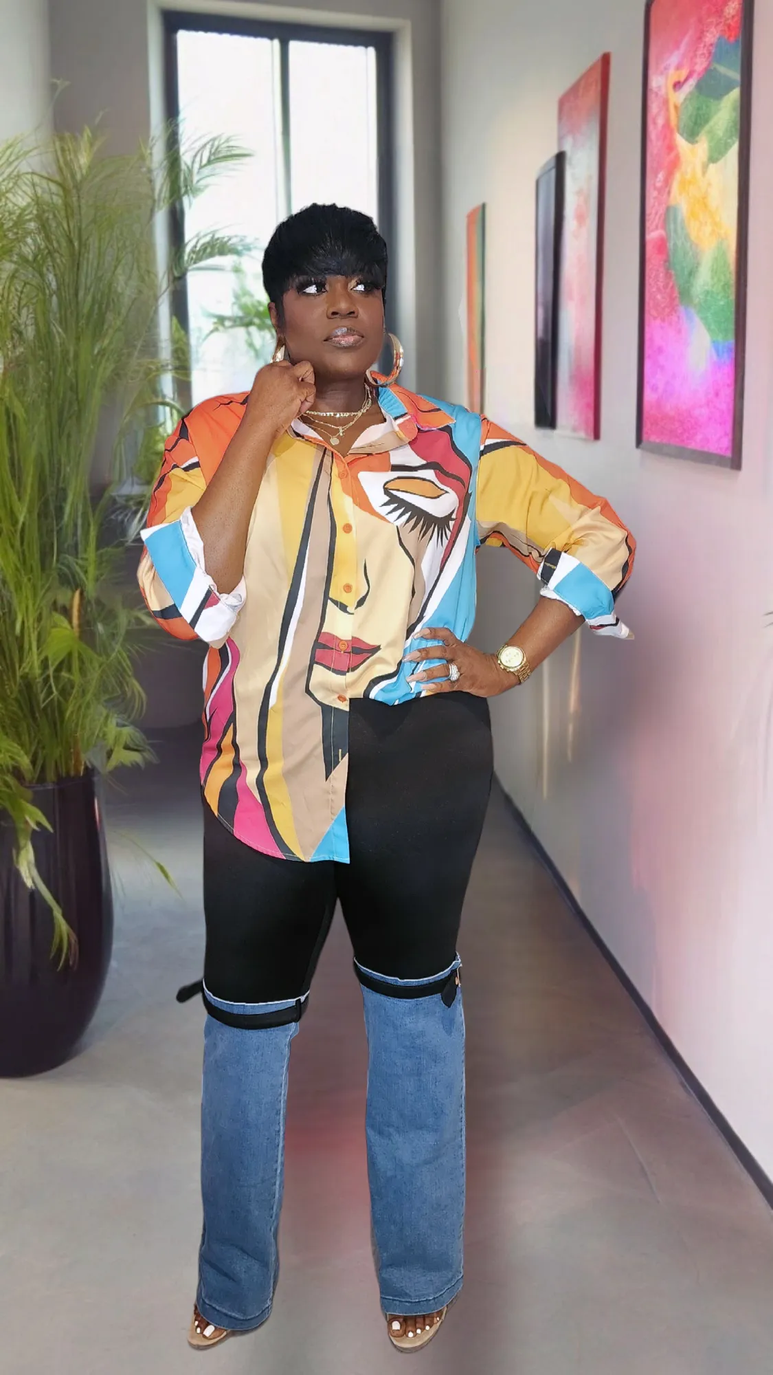"Face Off" Blouse