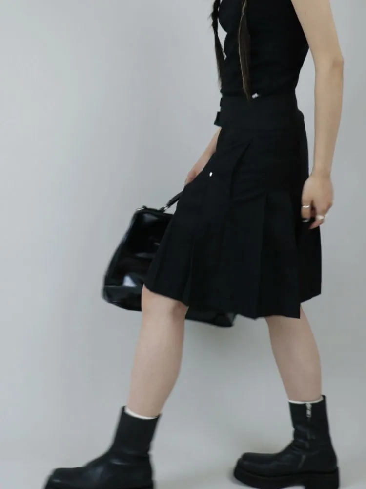 【ROSETOWER】High waist pleated design culottes skirt  RT0008