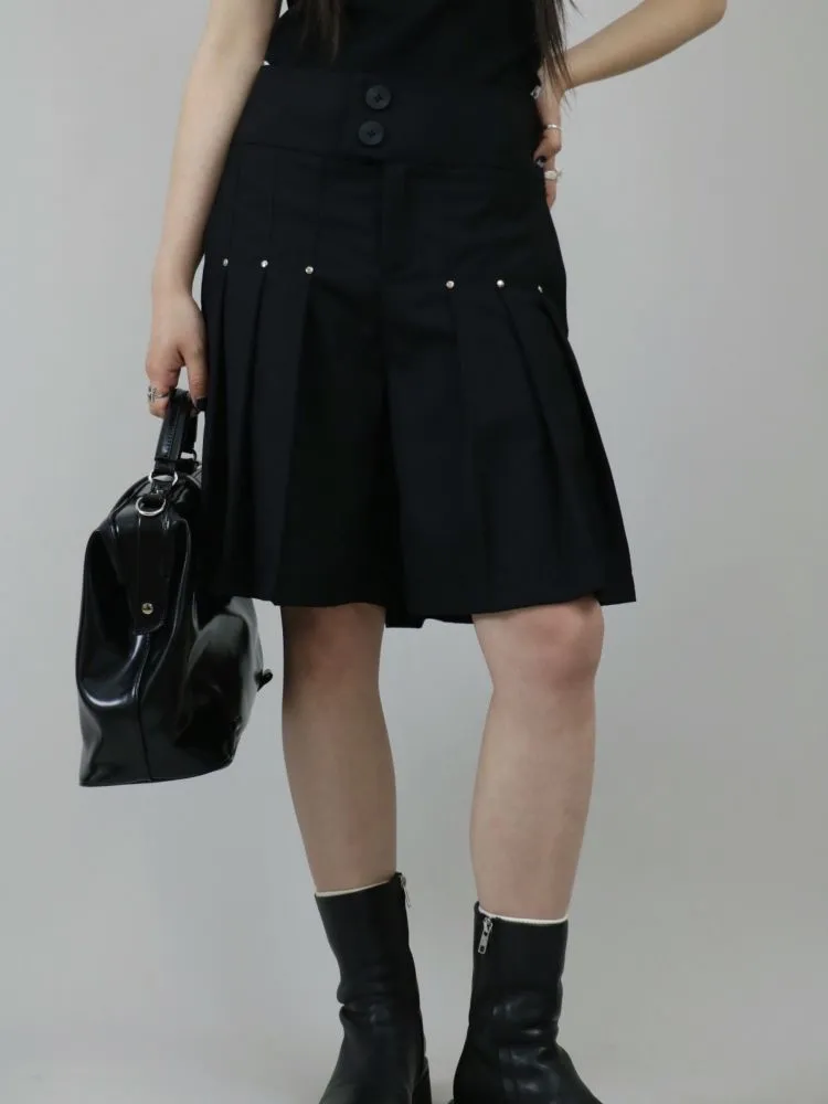 【ROSETOWER】High waist pleated design culottes skirt  RT0008