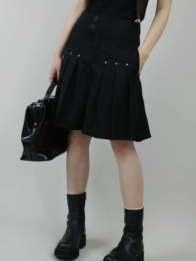 【ROSETOWER】High waist pleated design culottes skirt  RT0008