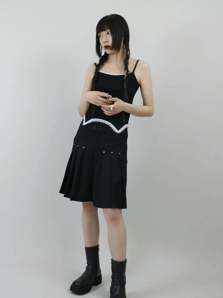 【ROSETOWER】High waist pleated design culottes skirt  RT0008