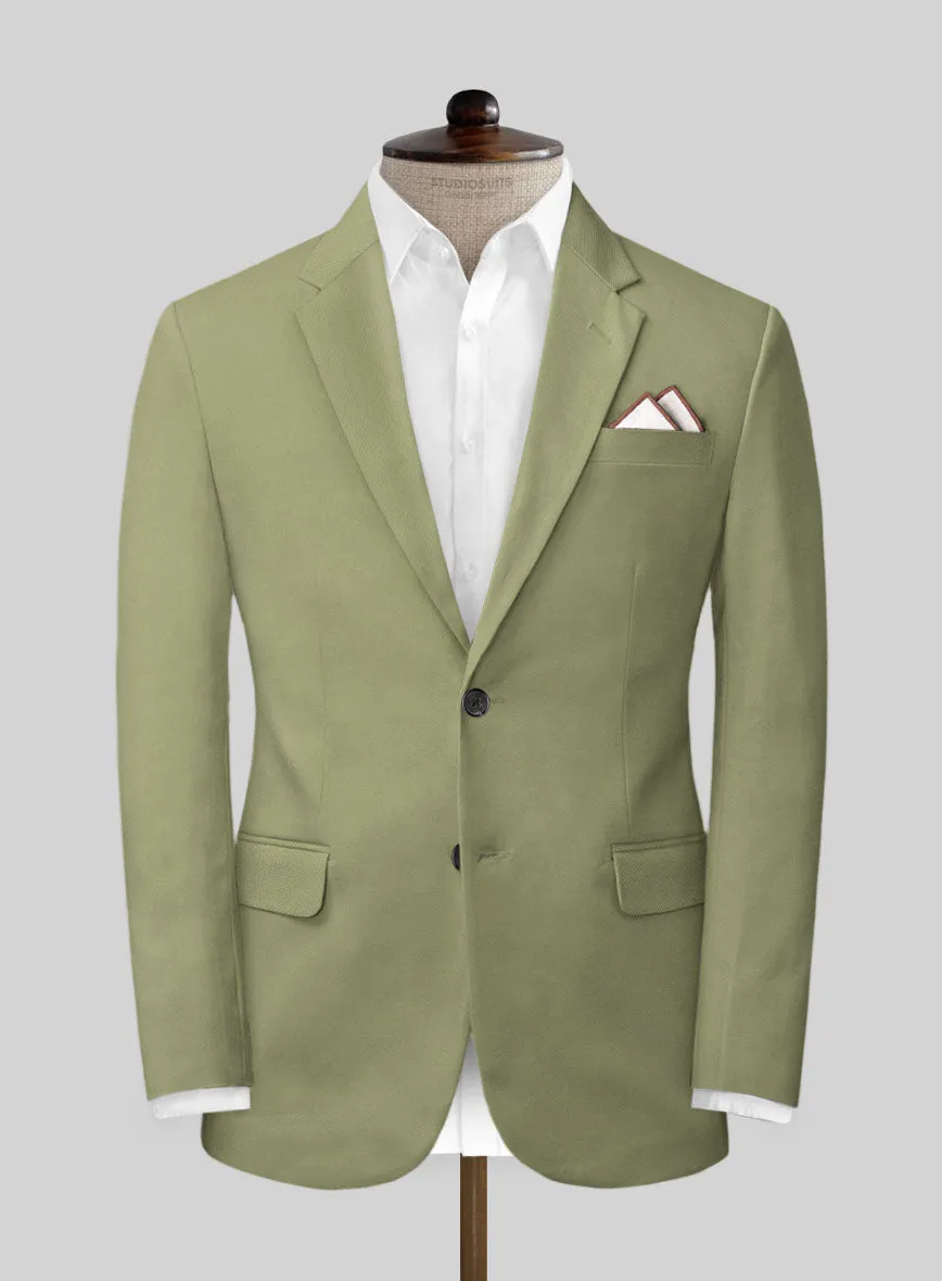Stretch Summer Army Green Chino Suit