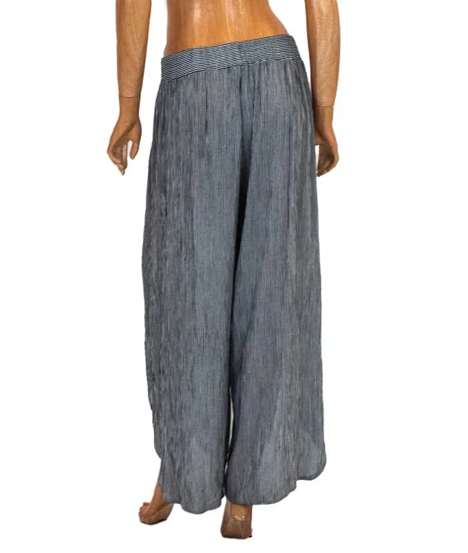 Stripe Deep Slit Culottes