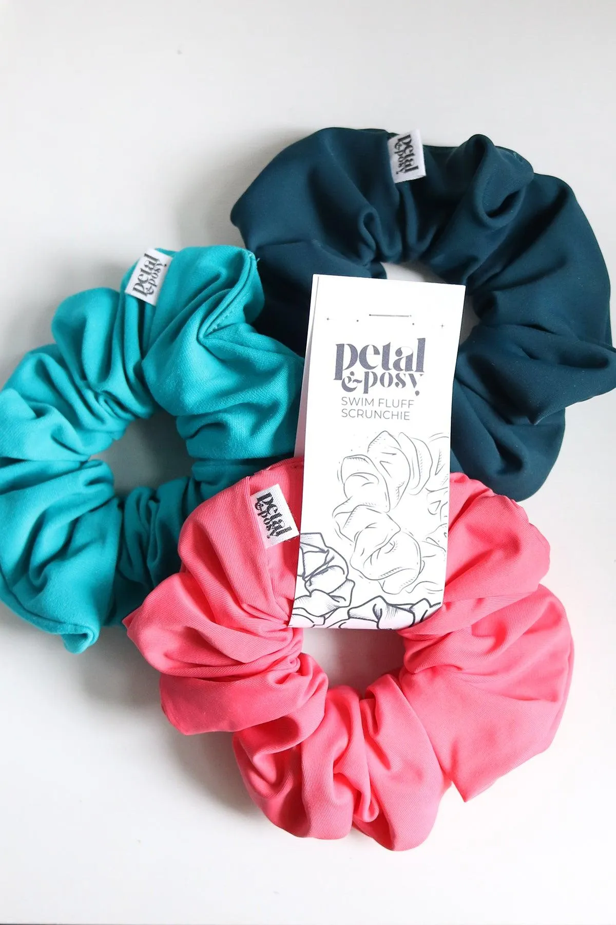 Swim Fluff Chlorine Safe Scrunchie in Deep Sea