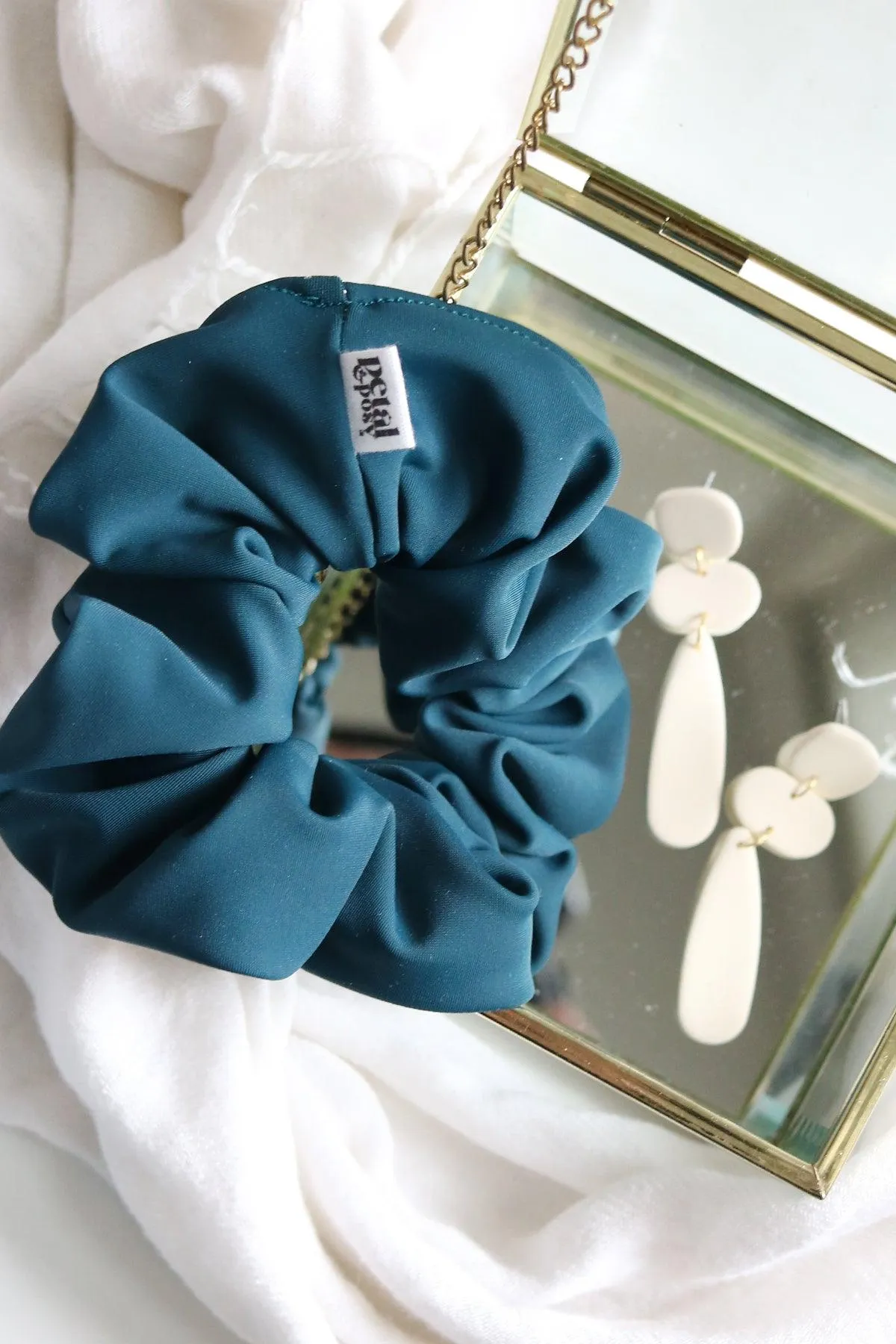 Swim Fluff Chlorine Safe Scrunchie in Deep Sea
