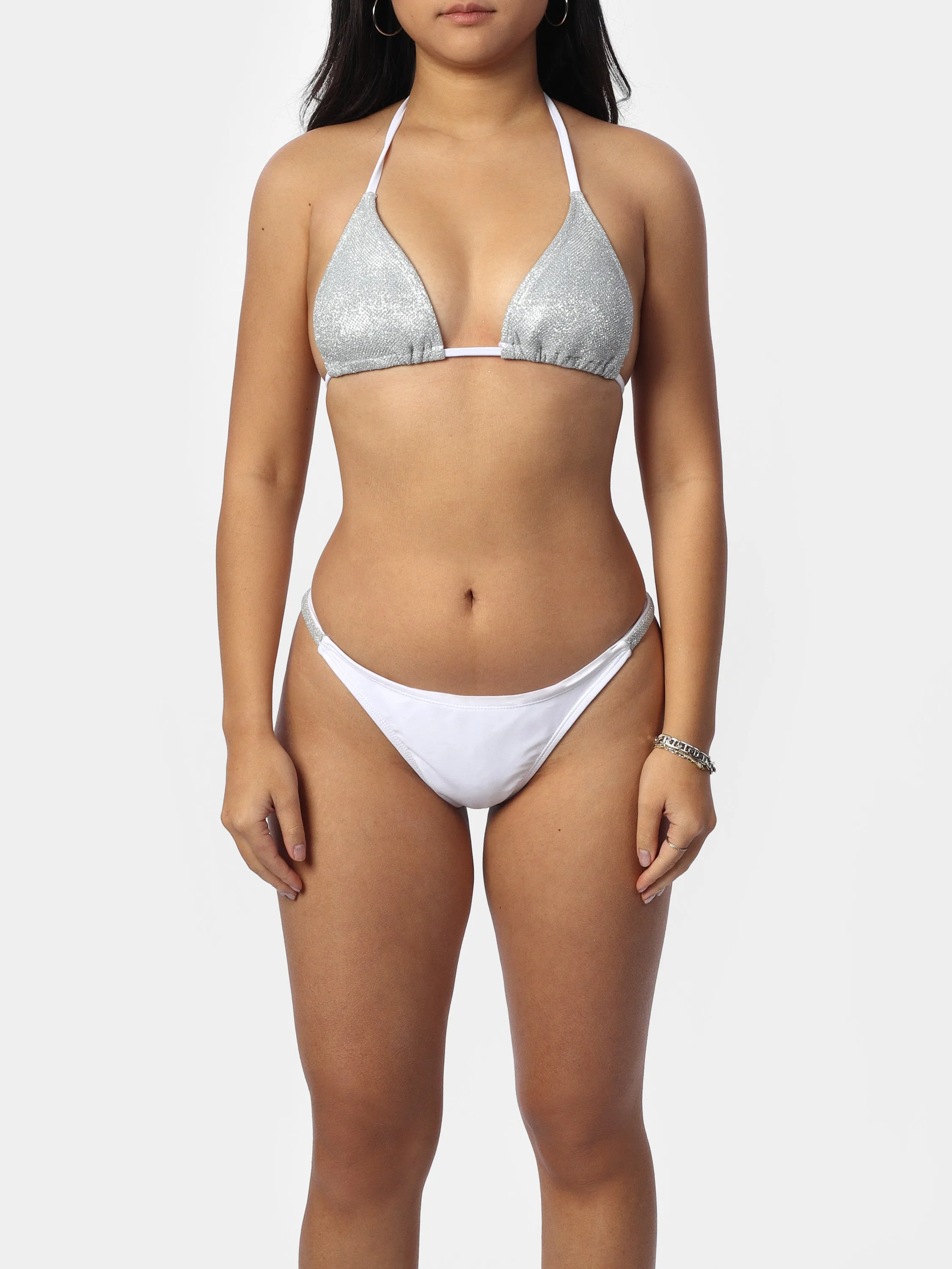 White Glitter Bikini