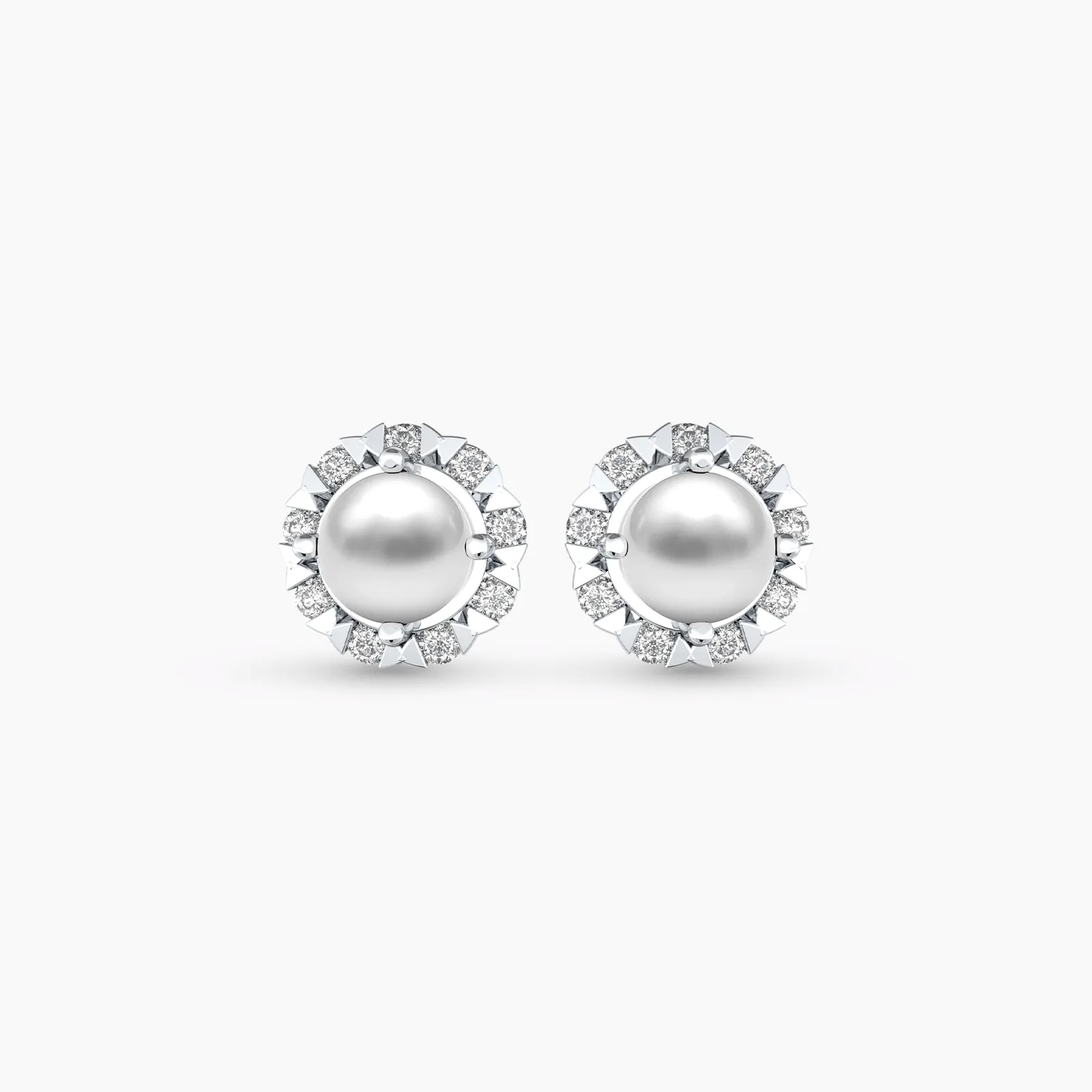 White Gold Luster Pearl with Diamonds