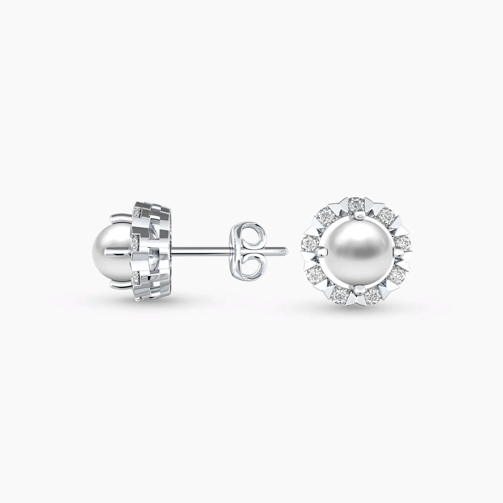 White Gold Luster Pearl with Diamonds