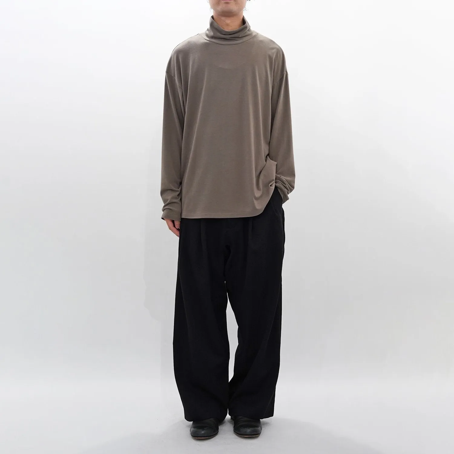 WM09-PT242092 STRETCH GABARRE THREE LINE WIDE PANTS